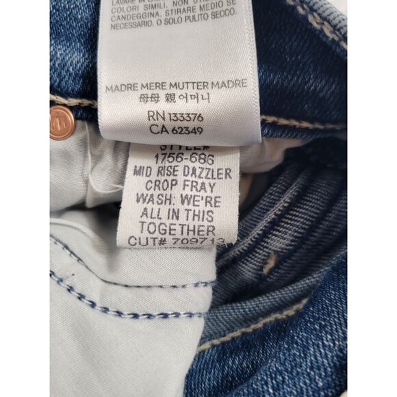 MOTHER Mid Rise‎ Dazzler Crop Fray Jeans Size 27 We're All In This Together - Picture 8 of 11